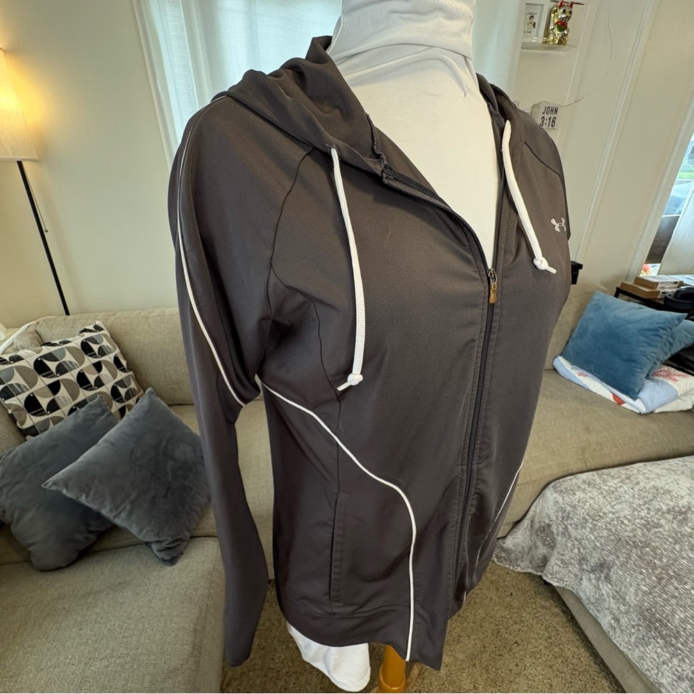 Under Armour Athletic Charcoal Hoodie with White Trim